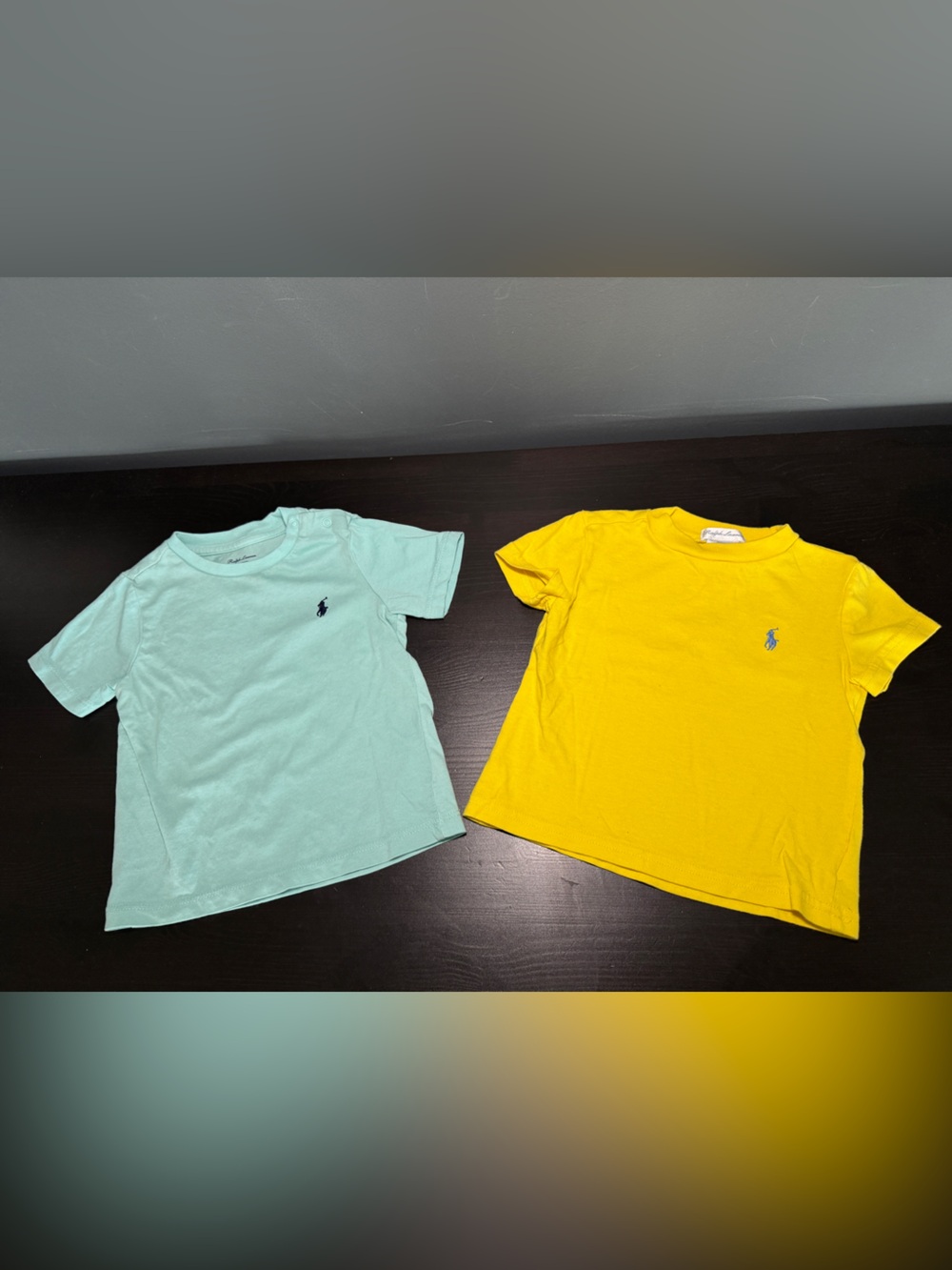 (2) Size 12 Months Baby Boys Polo Ralph Lauren Short Sleeved Cotton T-Shirts